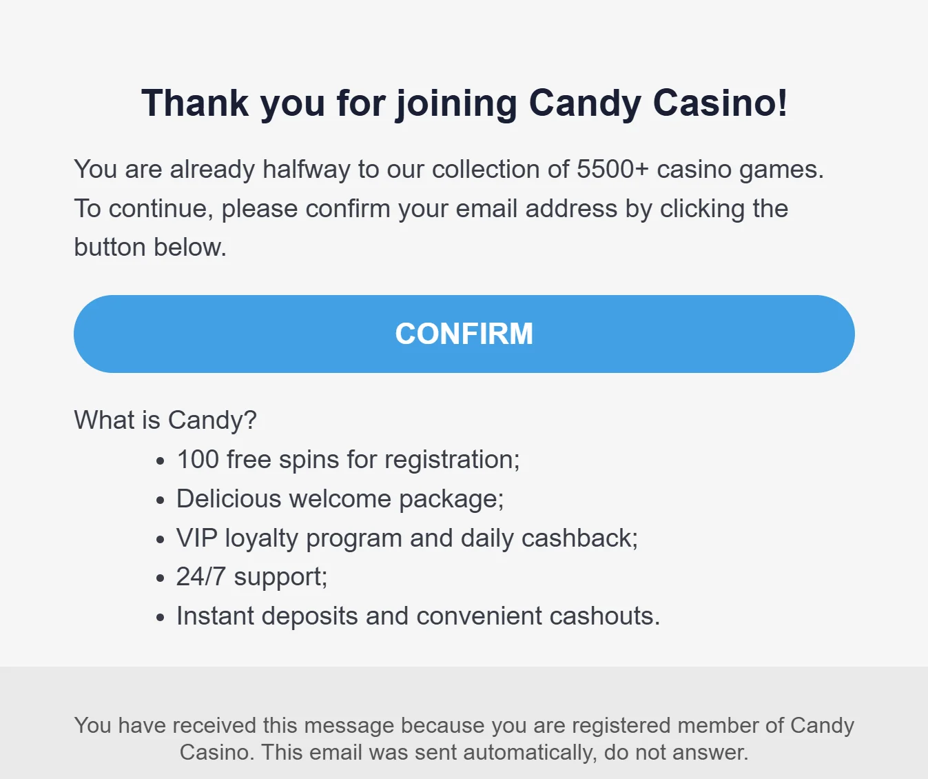 Jak otrzymać bonus bez depozytu Candy Casino? Krok 2