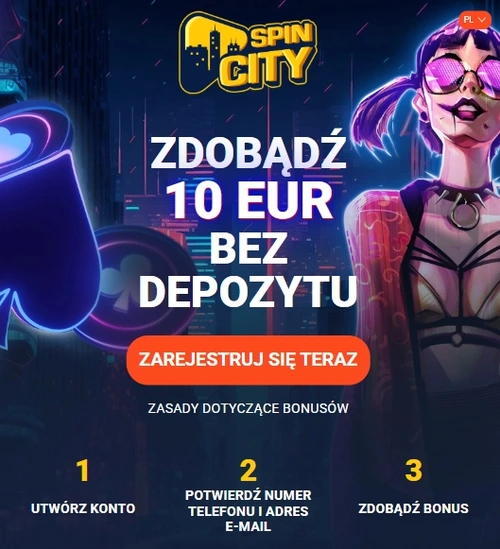 50 zł bez depozytu w spin city