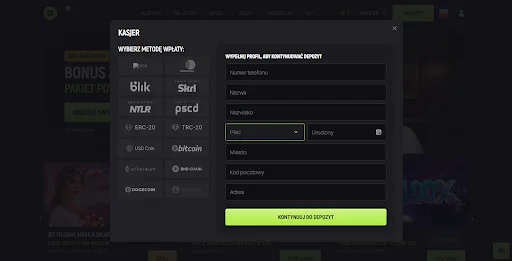 AvoCasino rejestracja krok 2