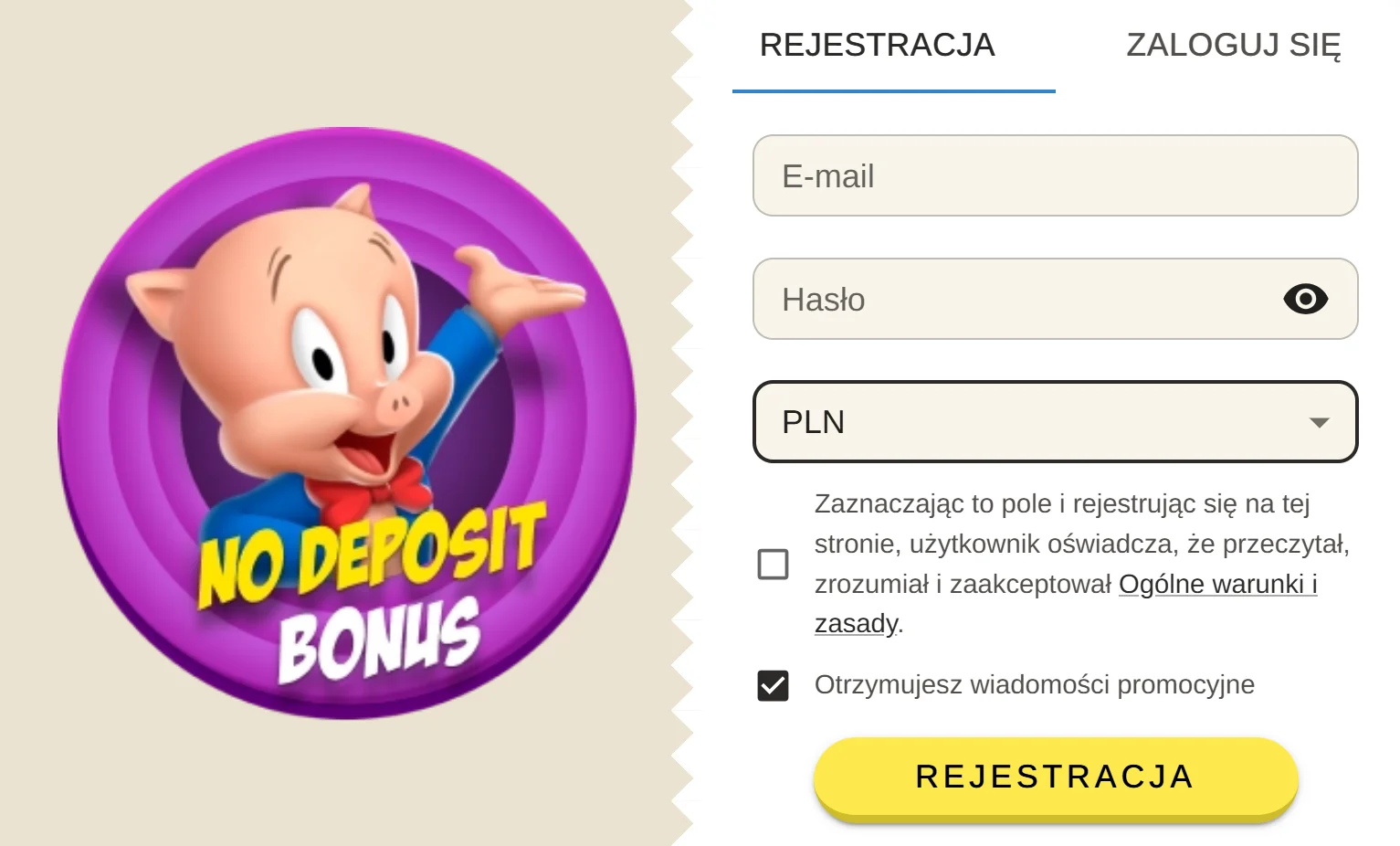 Jak otrzymać bonus bez depozytu Beep Beep Casino? Krok 2