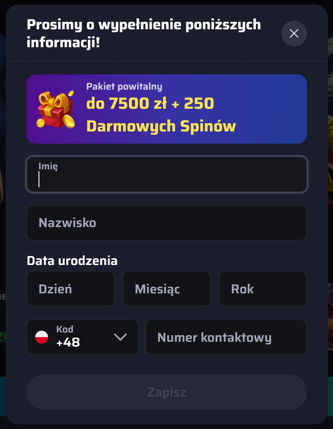 BDMbet rejestracja krok 3