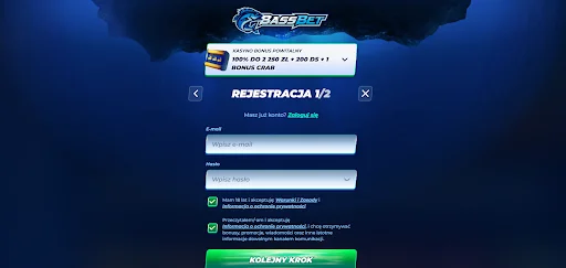 BassBet casino rejestracja krok 2