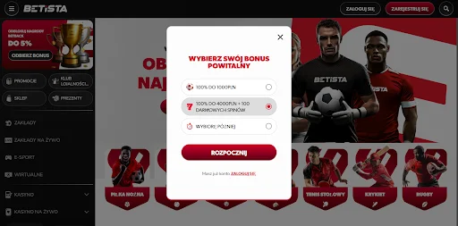 Betista rejestracja krok 1