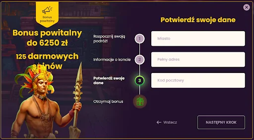 Bizzo Casino rejestracja krok 5