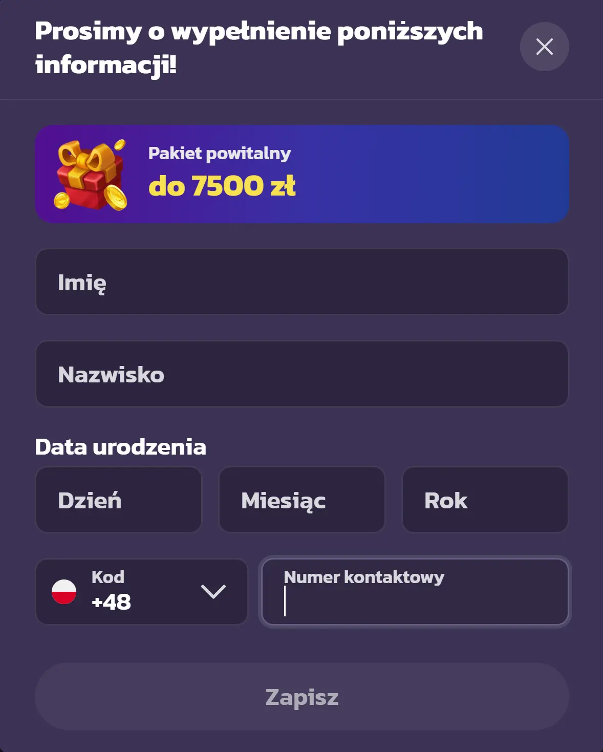 Coolzino rejestracja