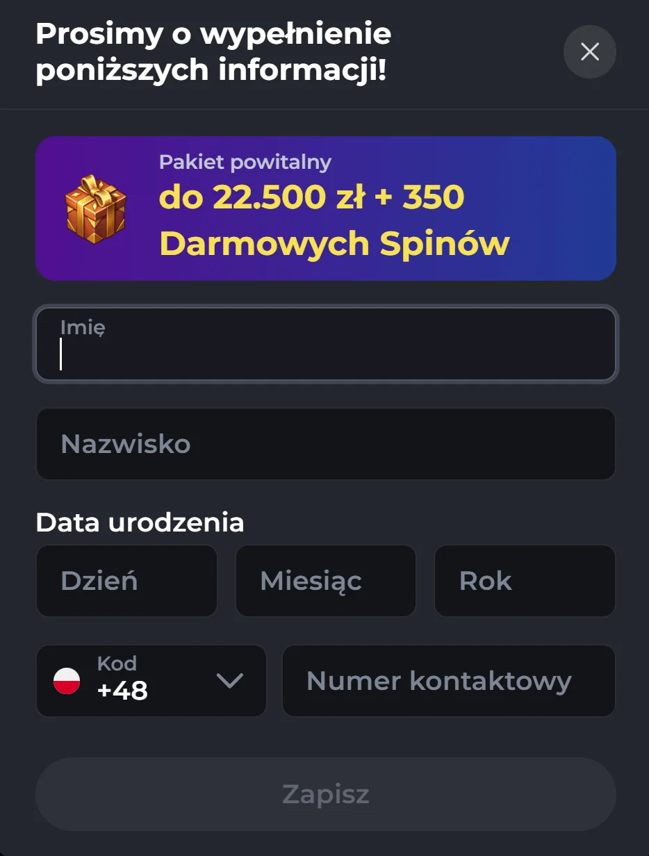 Jak otrzymać bonus bez depozytu Corgibet Casino? Krok 2