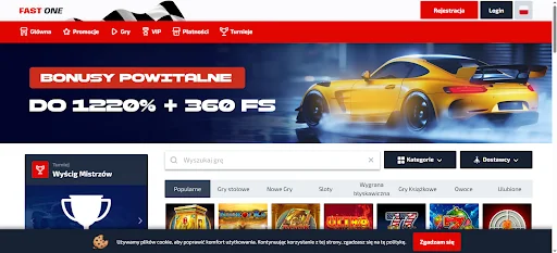 F1 Casino bonus bez depozytu krok 1