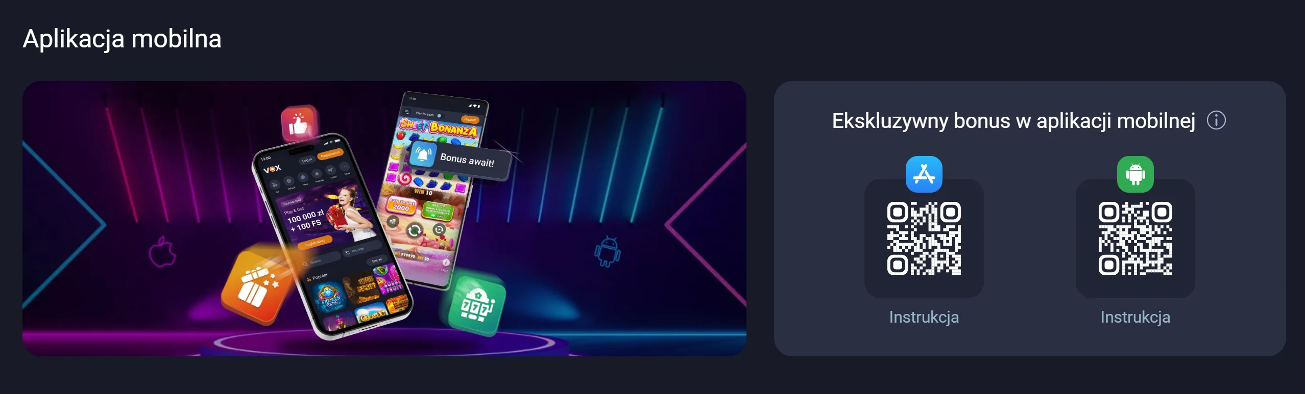 Vox Casino aplikacja mobilna