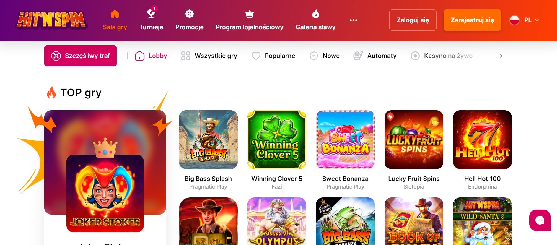 Hit’n’Spin gry hazardowe ⚡️ 