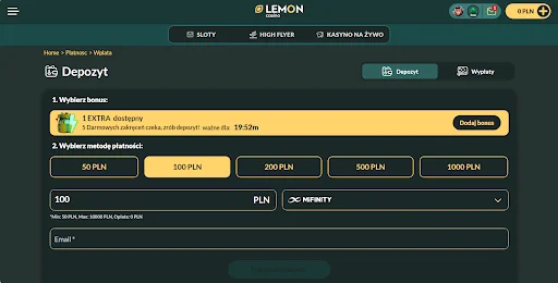Lemon Casino rejestracja krok 3
