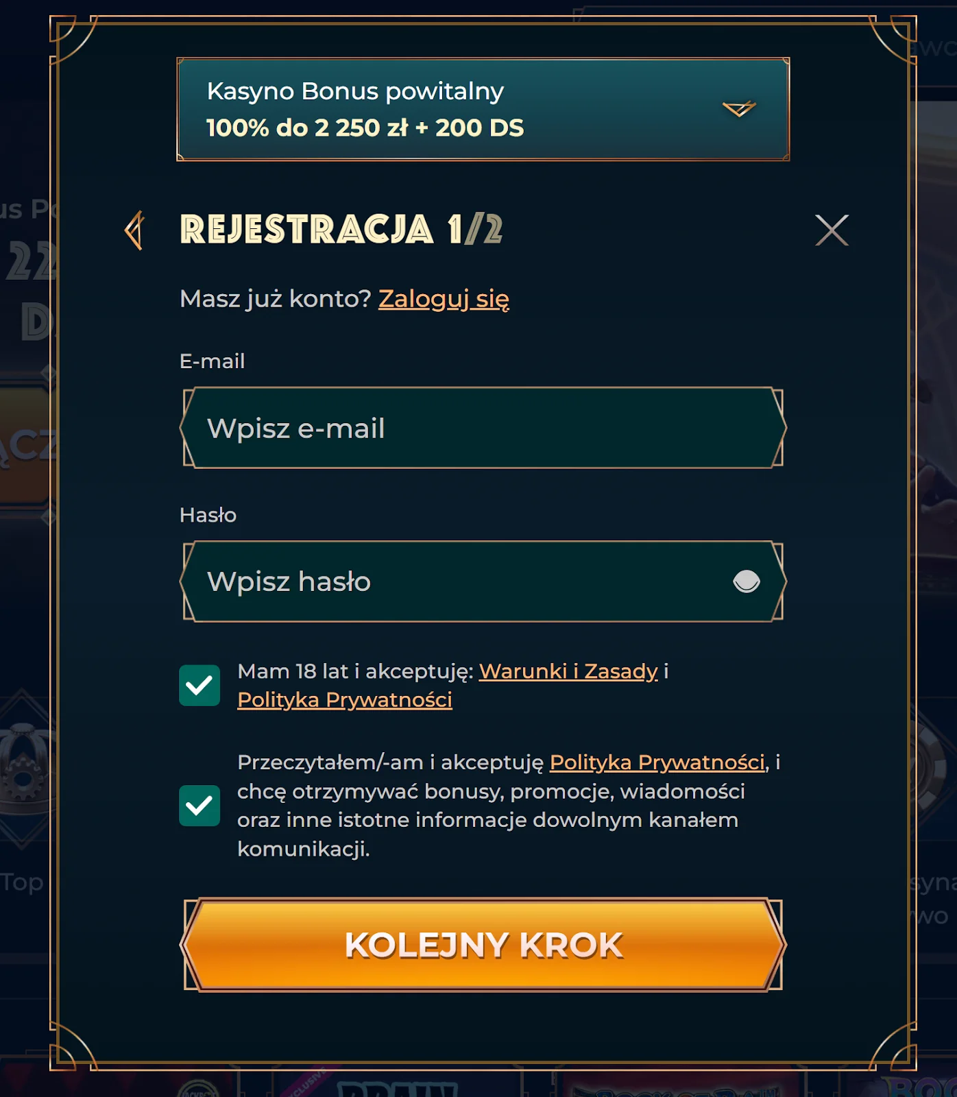 MonsterWin rejestracja krok 3