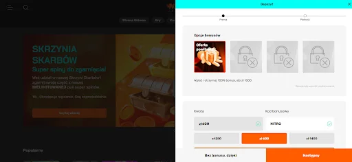Nitro Casino rejestracja krok 4