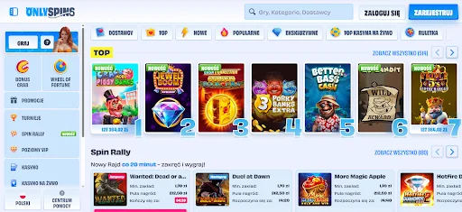 OnlySpins glowna strona