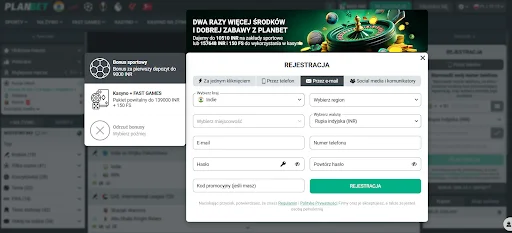 Planbet kod promocyjny krok 2