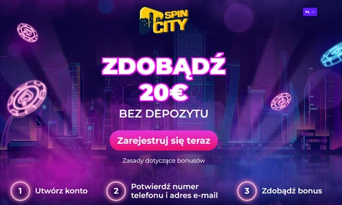 Spin City 20 euro bez depozytu
