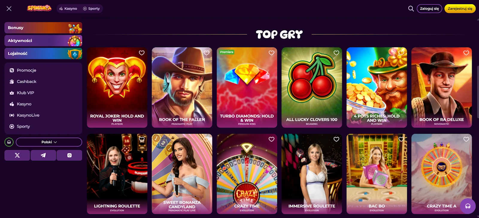 Spinania glowna strona