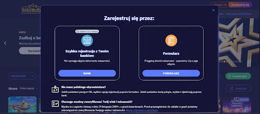 Total Casino bonus bez depozytu krok 2