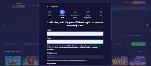 Total Casino bonus bez depozytu krok 4