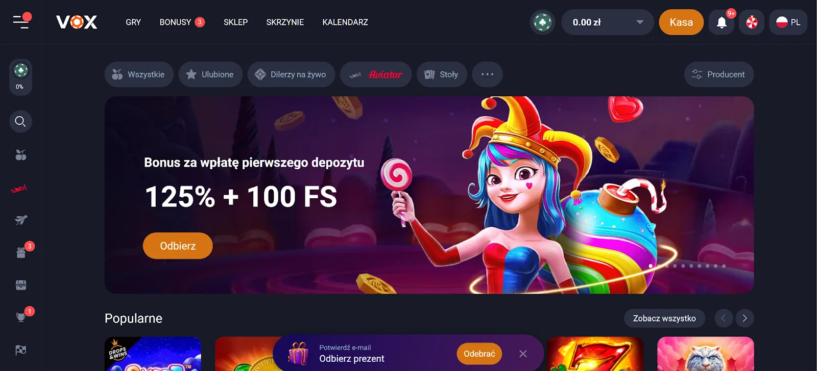 VOX casino glowna strona