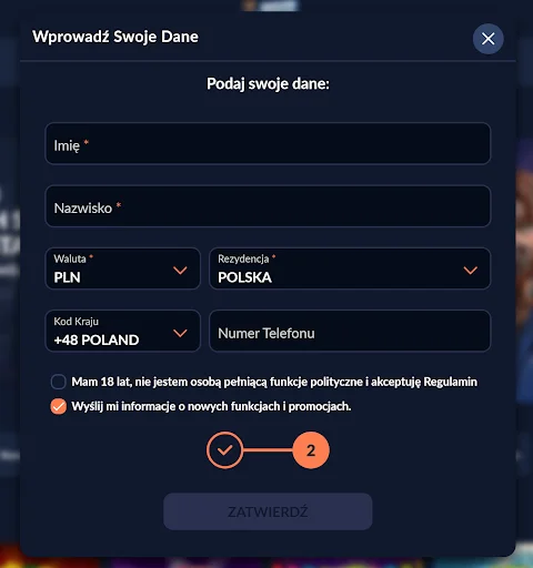 iWild rejestracja krok 3