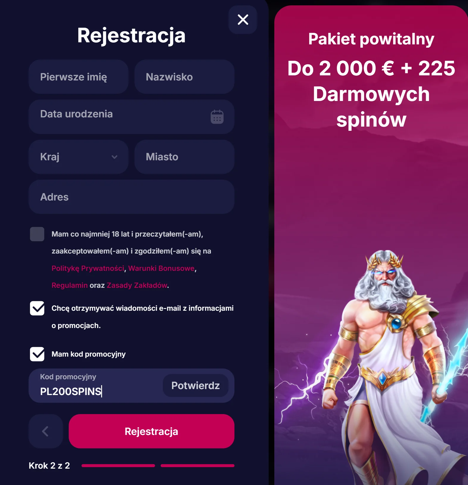 Jak otrzymać bonus w NV Casino? Krok 3