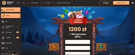 national casino bonus bez depozytu krok 1