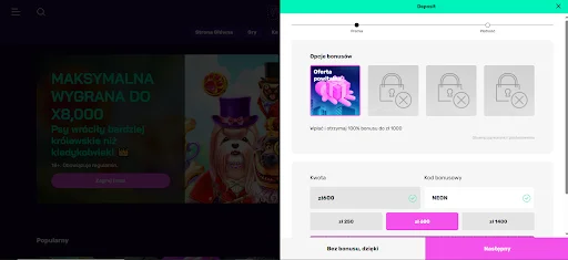 neon vegas rejestracja krok 3