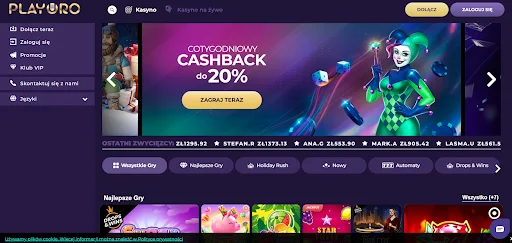 playoro casino rejestracja krok 1