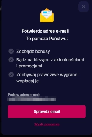 potwierdzenie email nv casino