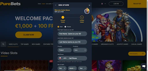 purebets rejestracja krok 4