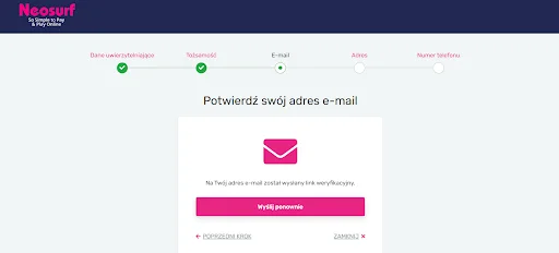 rejestracja w neosurf krok 4