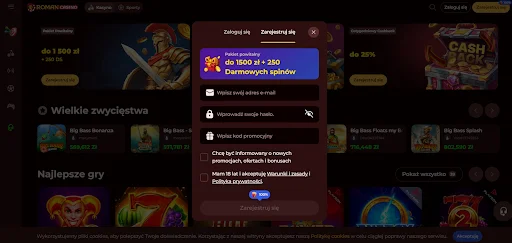 roman casino rejestracja krok 2