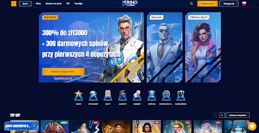 trino casino bonus z kodem krok 1
