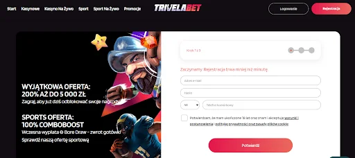trivelabet casino rejestracja krok 2