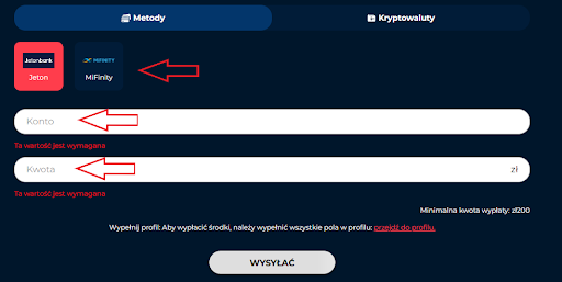 Jak wypłacić wygrane w OneDun casino