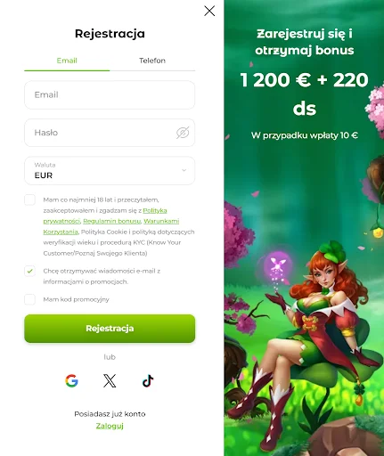 Verde rejestracja krok 2